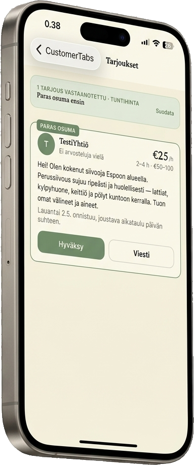 Valitse ammattilainen.