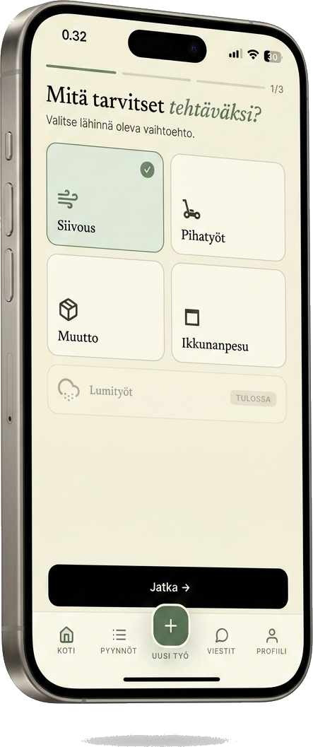 Jard-sovellus iPhonella — palvelun valinta